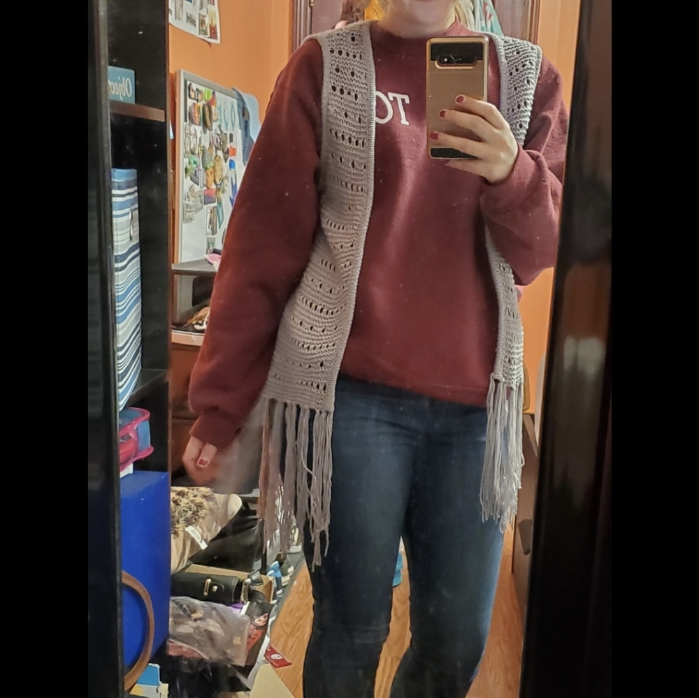 Grey Vest with Tassles